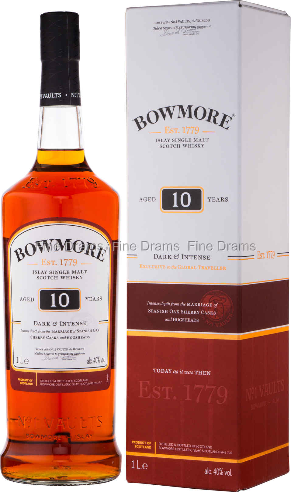 Bowmore 10 Year Old Dark Intense 1 Liter 100 cl 40