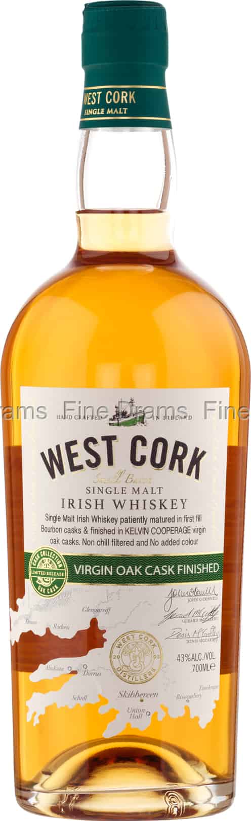 West Cork Single Malt Virgin Oak Cask Finished 70 cl 43