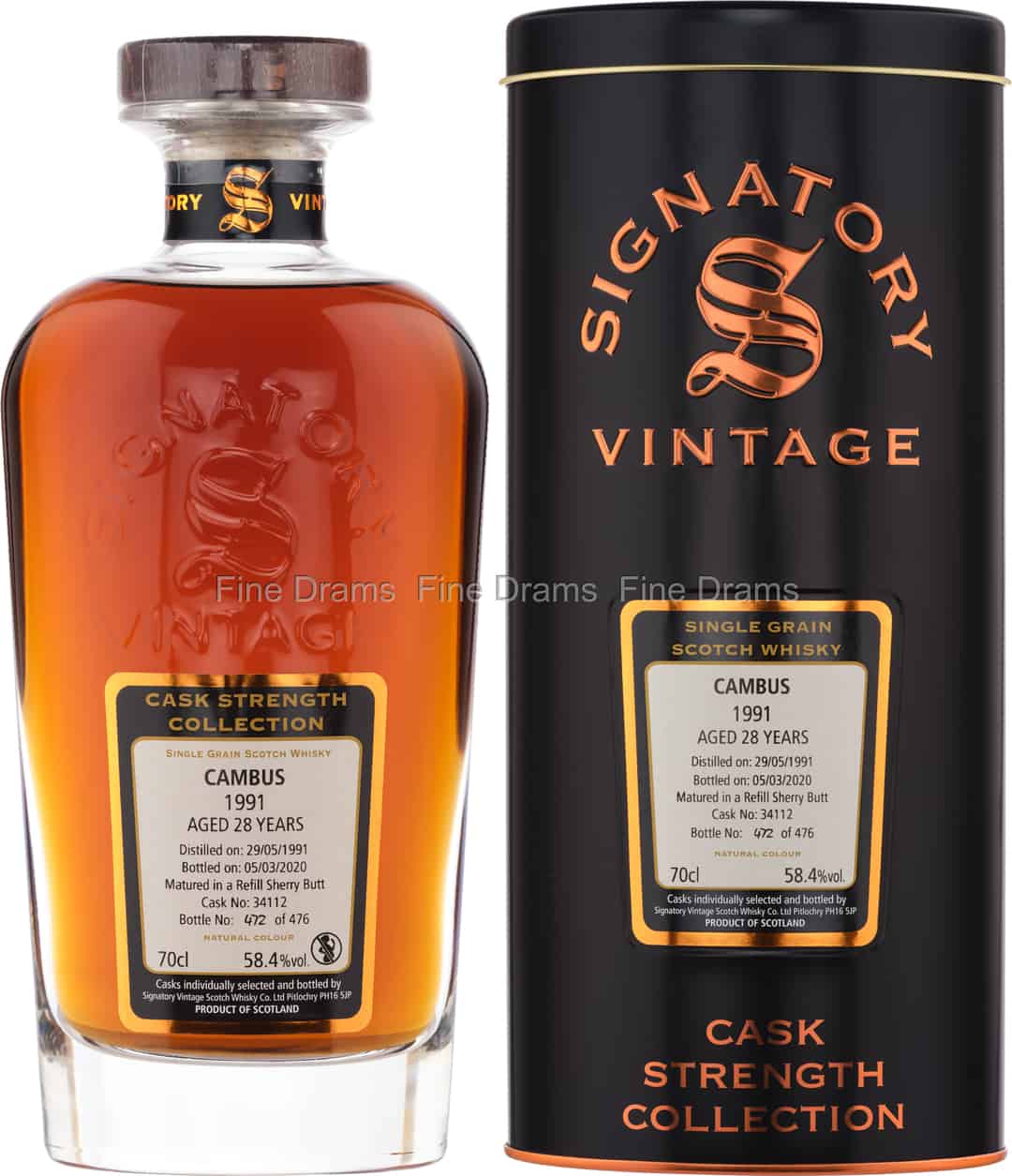 Cambus 28 Year Old 1991 Cask 34112 Signatory Cask Strength 70 cl 584