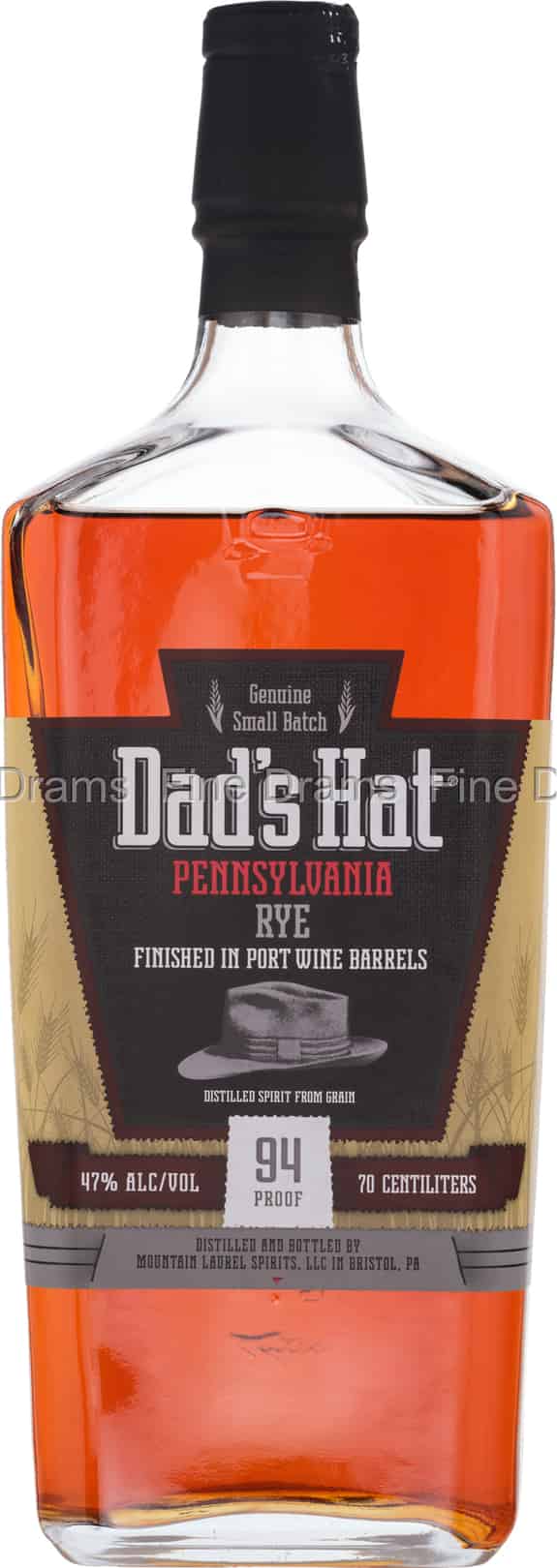 Dads Hat Pennsylvania Rye Finished in Port Wine Barrels 70 cl 47