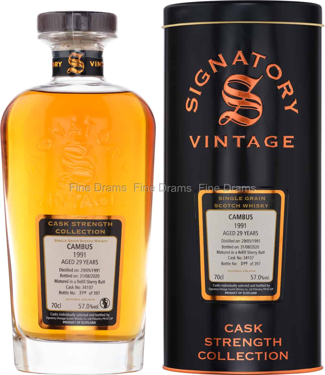 Cambus 29 Year Old 1991 Cask 34107 Signatory Cask Strength 70 cl 57