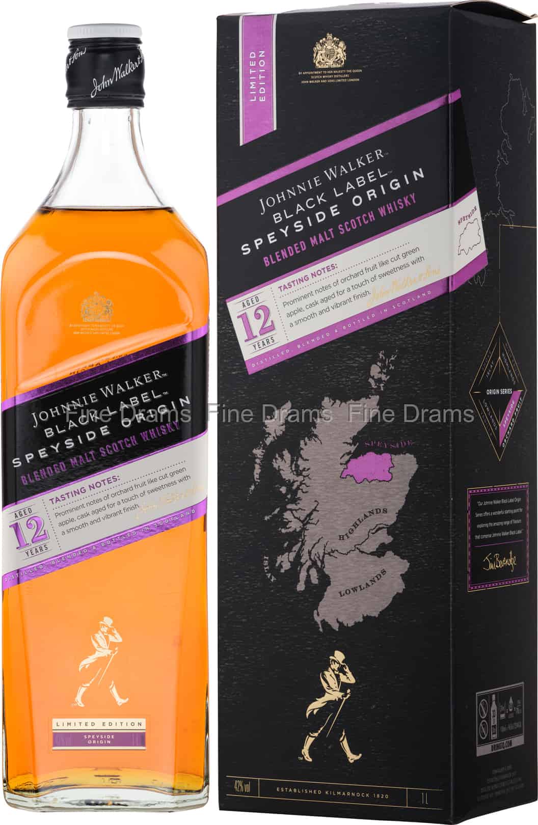 Johnnie Walker Black Label 12 Year Old Speyside Origin 1 Liter 100 cl 42