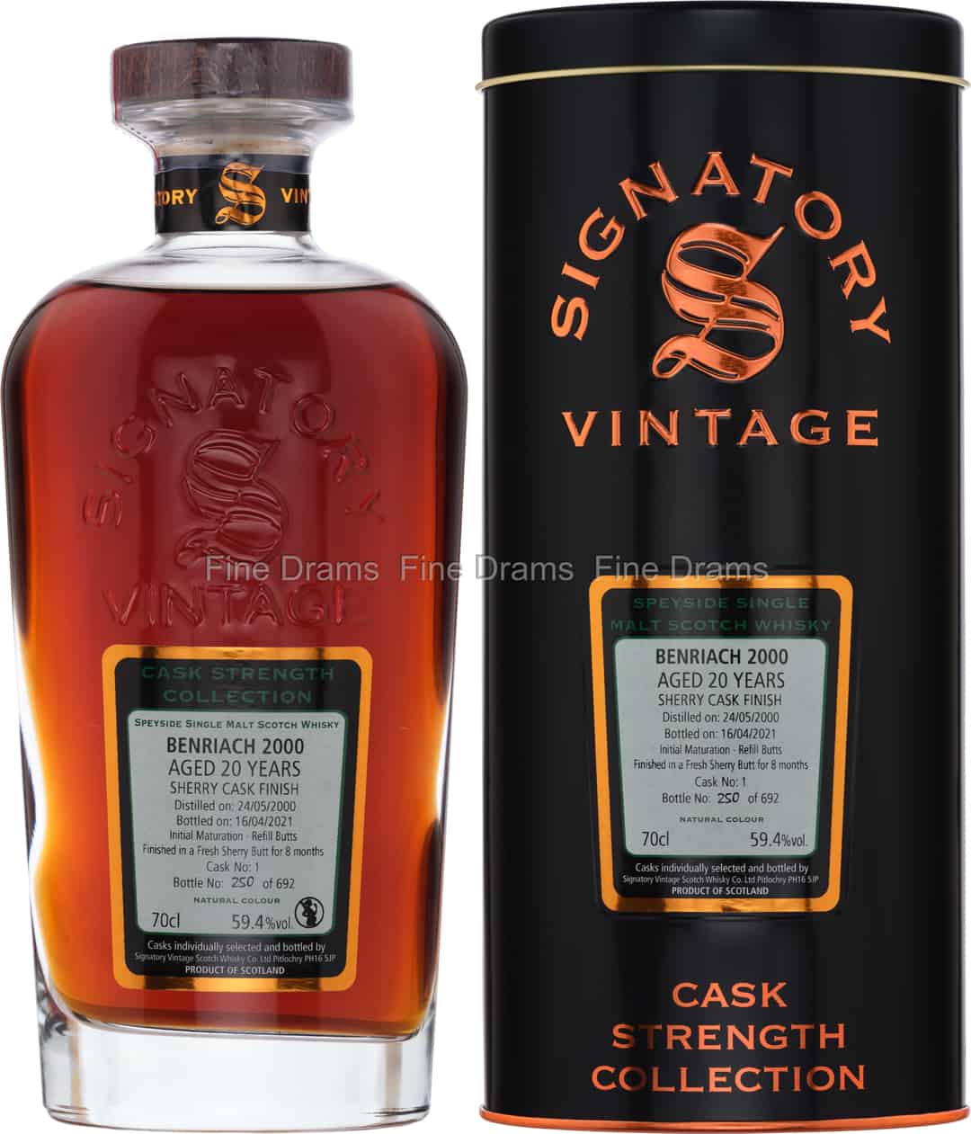 Benriach 20 Year Old 2000 Cask 1 Signatory Cask Strength 70 cl 594