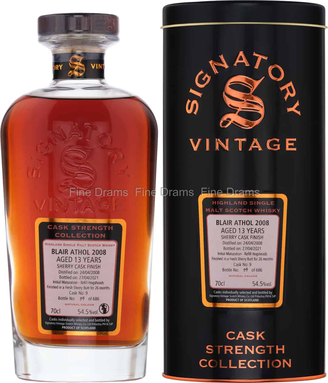Blair Athol 13 Year Old 2008 Cask 9 Signatory Cask Strength 70 cl 545