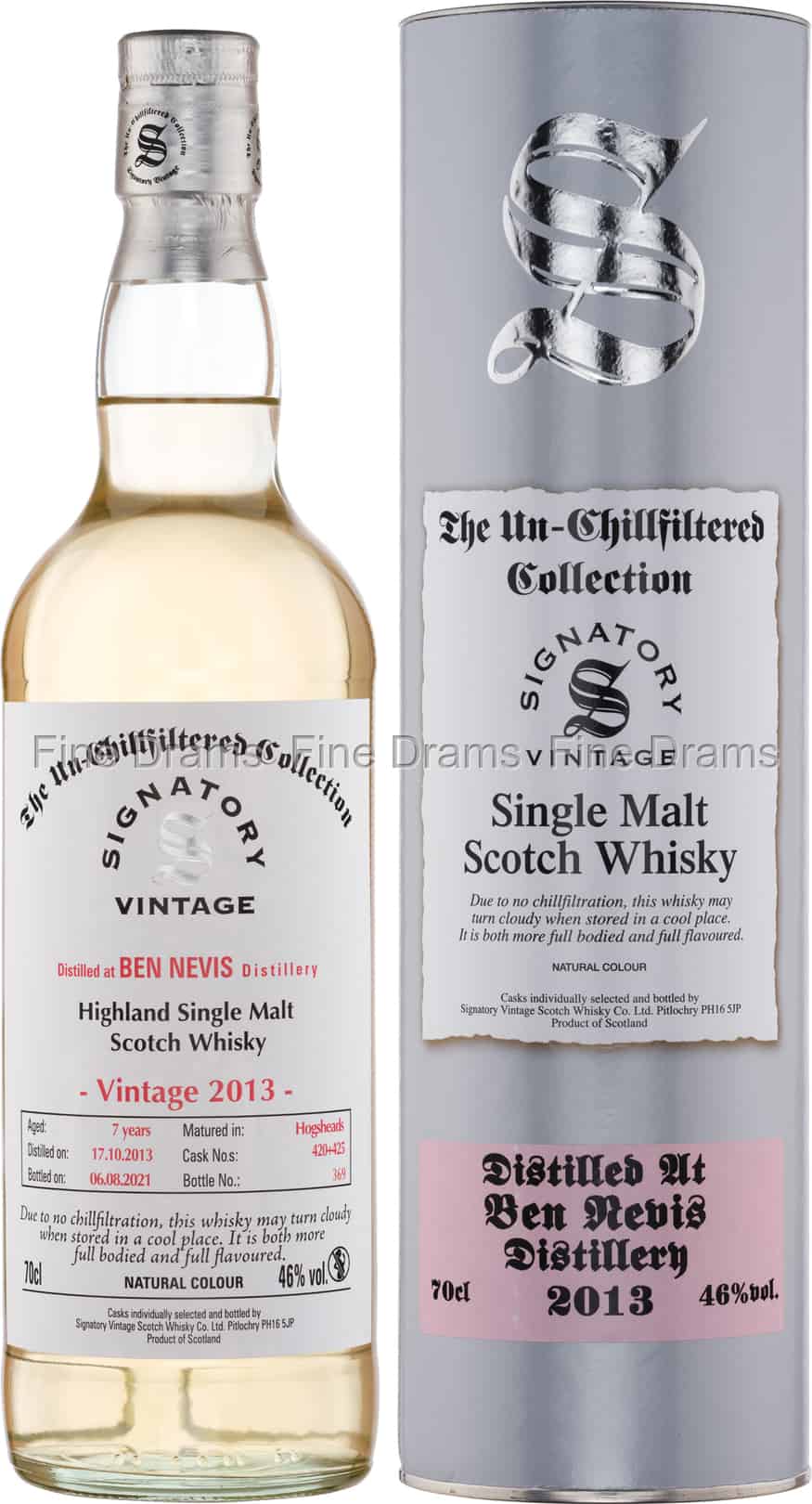 Ben Nevis 7 Year Old 2013 Cask 420 425 Signatory UnChillfiltered 70 cl 46