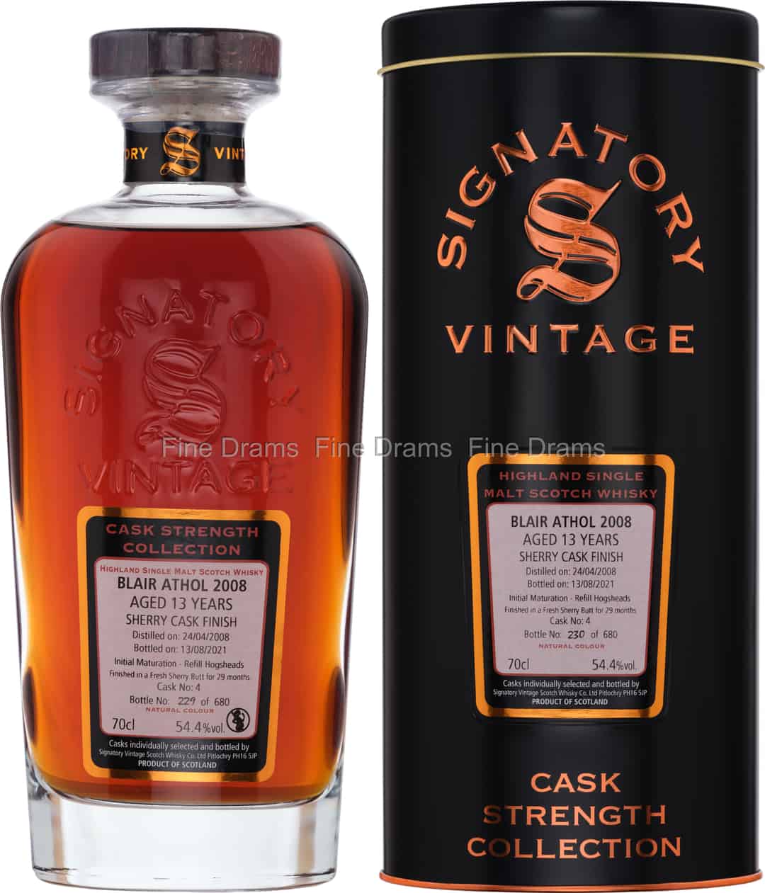 Blair Athol 13 Year Old 2008 Cask 4 Signatory Cask Strength 70 cl 544