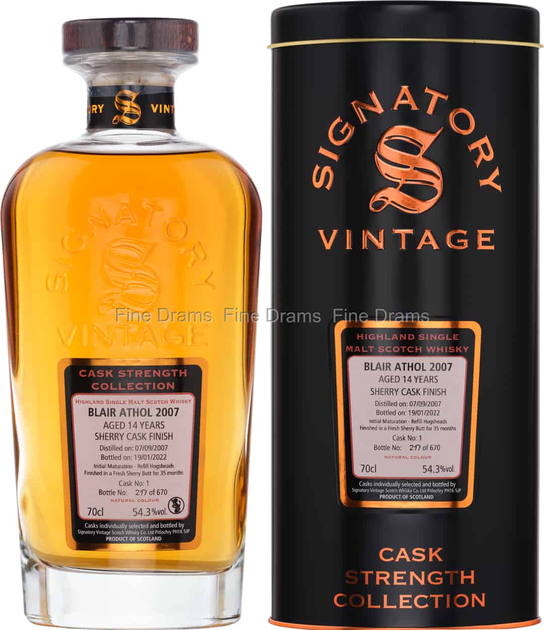 Blair Athol 14 Year Old 2007 Cask 1 Signatory Cask Strength 70 cl 543