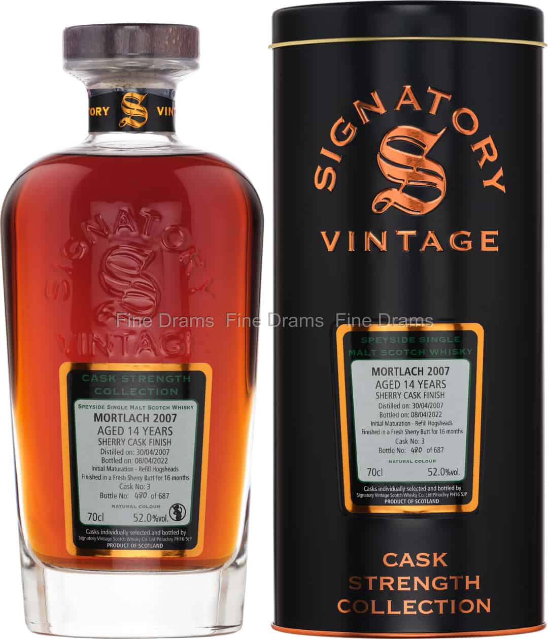 Mortlach 14 Year Old 2007 Cask 3 Signatory Cask Strength 70 cl 52