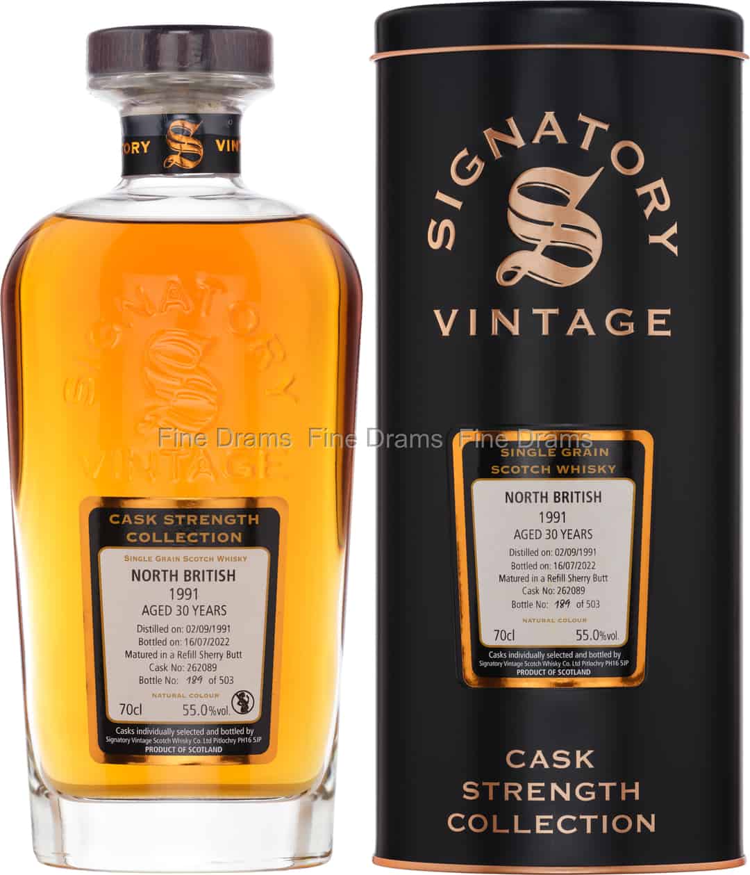 North British 30 Year Old 1991 Cask 262089 Signatory Cask Strength 70 cl 55