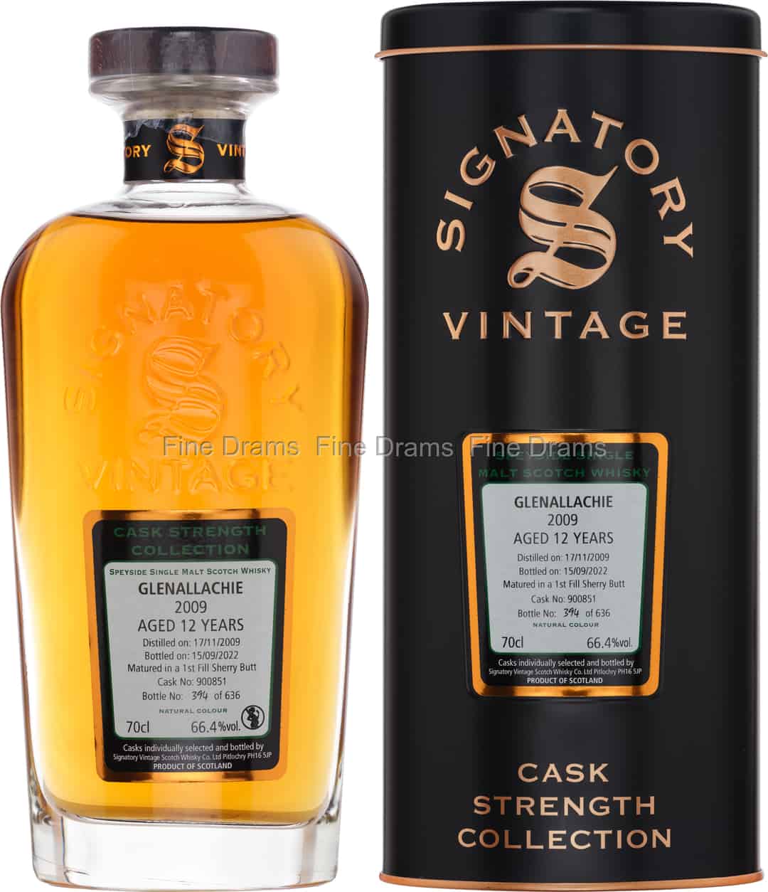 Glenallachie 12 Year Old 2009 Cask 900851 Signatory Cask Strength 70 cl 664