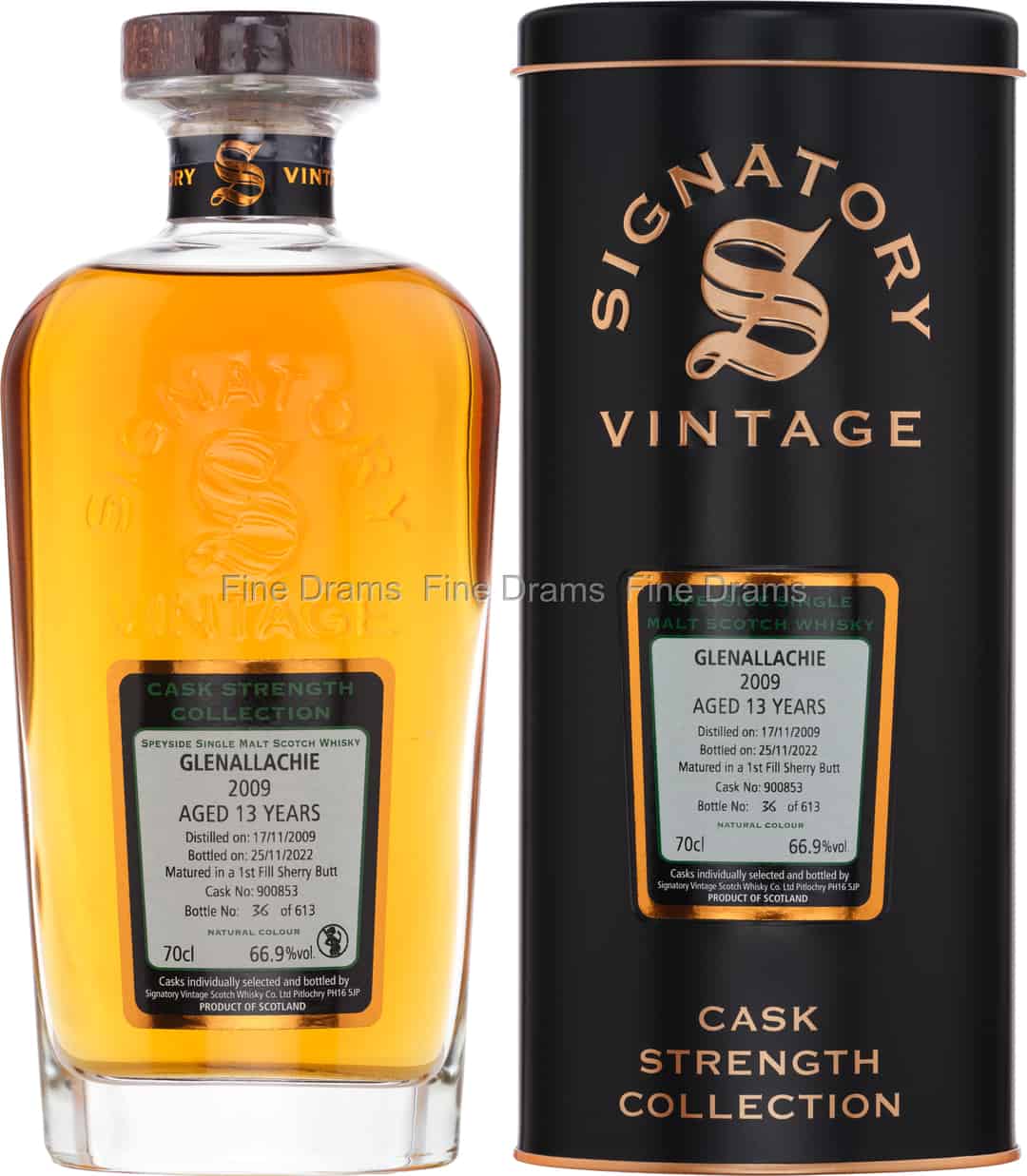 Glenallachie 13 Year Old 2009 Cask 900853 Signatory Cask Strength 70 cl 669