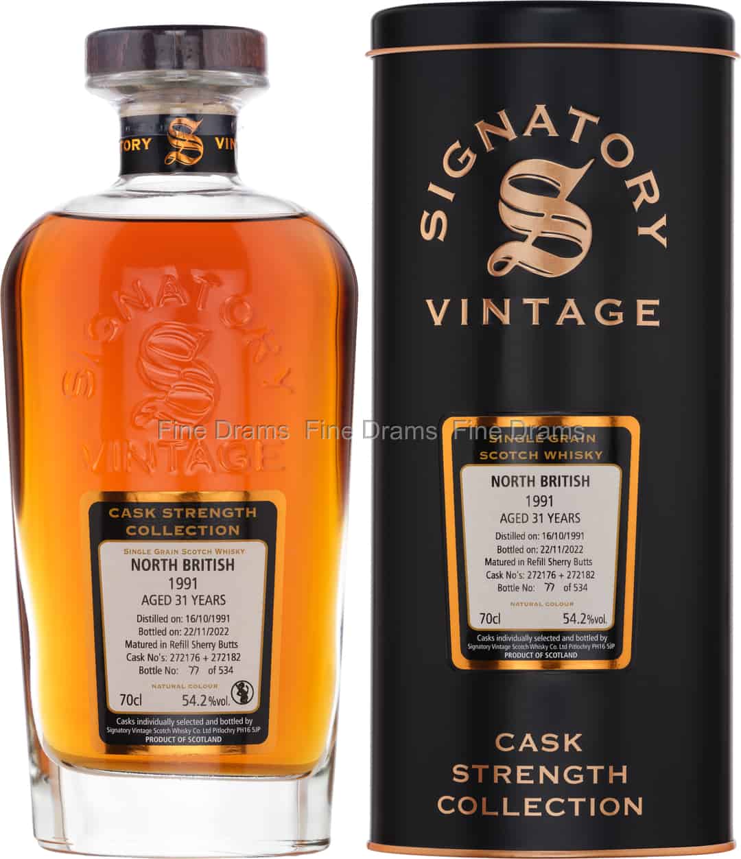 North British 31 Year Old 1991 Cask 272176 272182 Signatory Cask Strength 70 cl 542