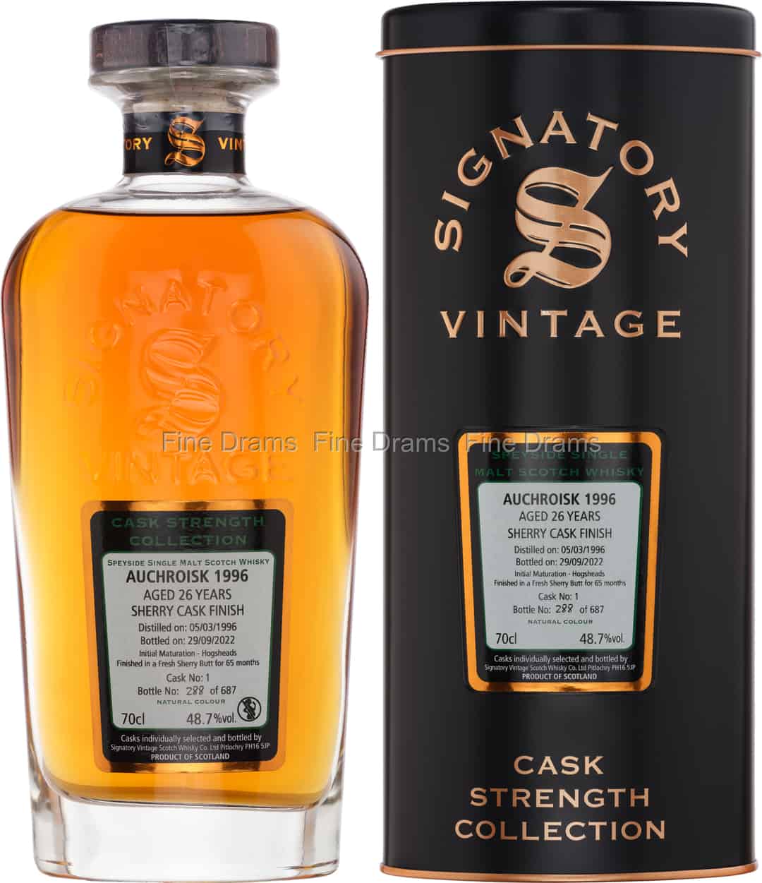 Auchroisk 26 Year Old 1996 Cask 1 Signatory Cask Strength 70 cl 487