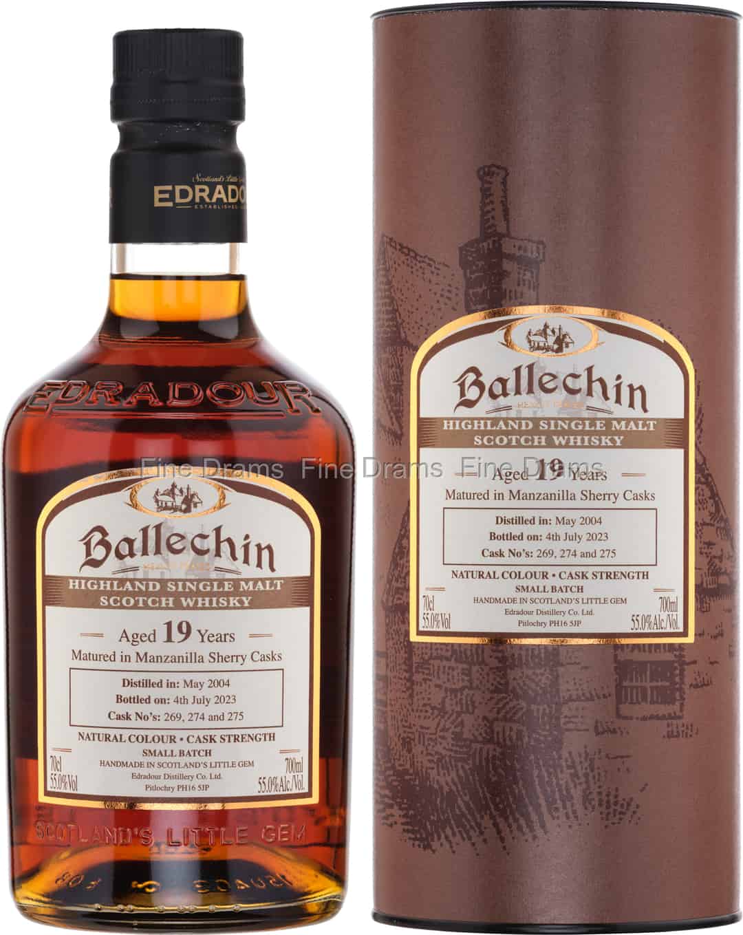 Ballechin 19 Year Old 2004 Small Batch Manzanila Cask 269 274 275 70 cl 55