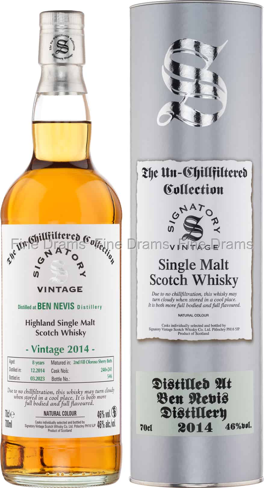 Ben Nevis 8 Year Old 2014 Cask 240 241 Signatory UnChillfiltered 70 cl 46