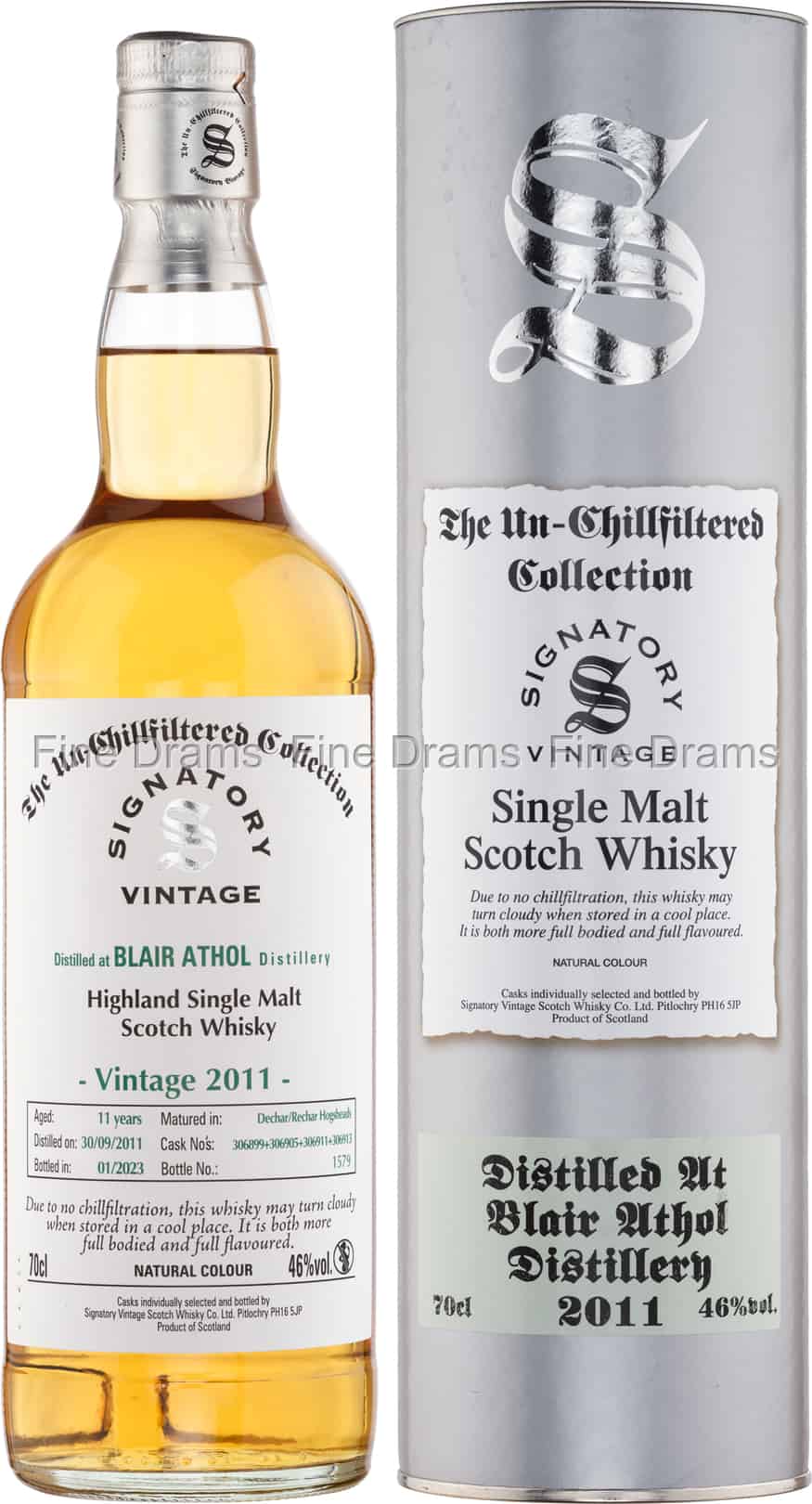 Blair Athol 11 Year Old 2011 Cask 306899 306905 306911 301913 Signatory UnChillfiltered 70 cl 46