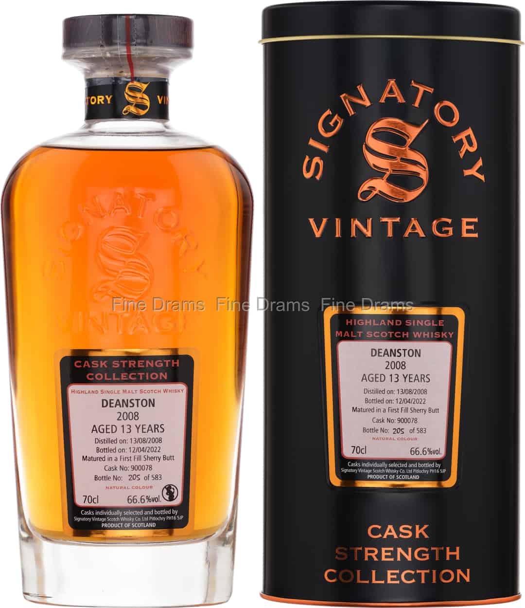 Deanston 13 Year Old 2008 Cask 900078 Signatory Cask Strength 70 cl 668