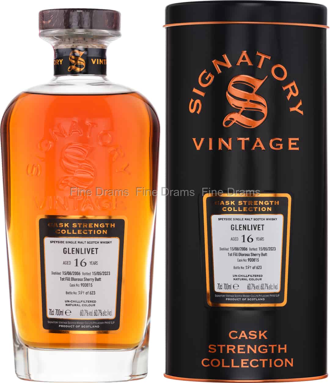 Glenlivet 16 Year Old 2006 Cask 900815 Signatory Cask Strength 70 cl 607