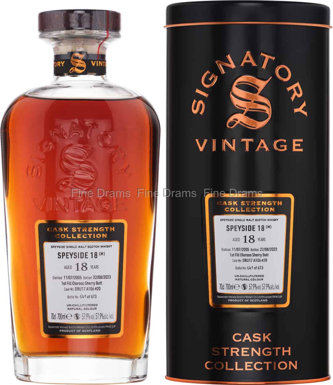 Speyside M 18 Year Old 2005 Cask DRU17A106 20 Signatory Cask Strength 70 cl 579