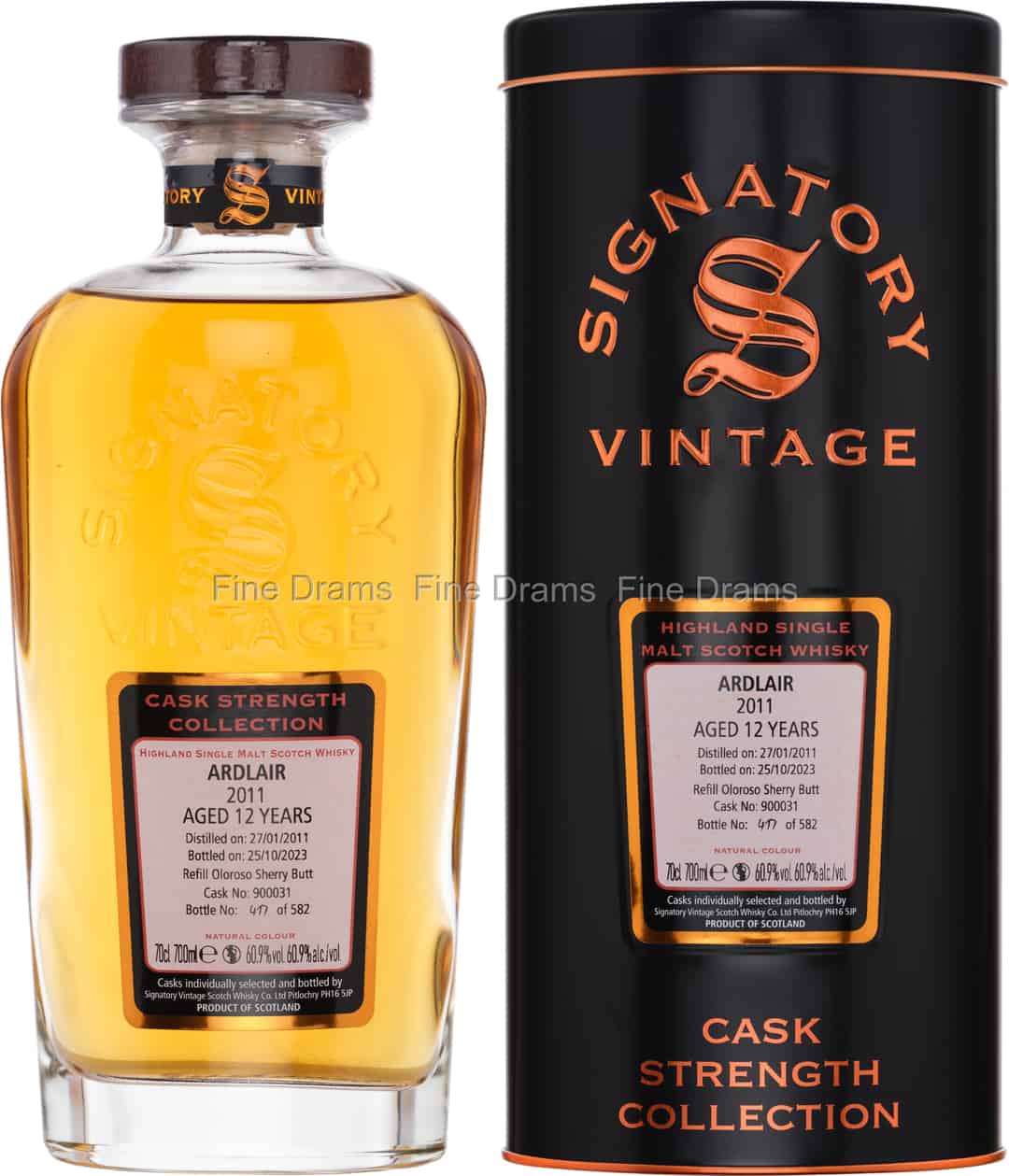Ardlair Ardmore 12 Year Old 2011 Cask 900031 Signatory Cask Strength 70 cl 609