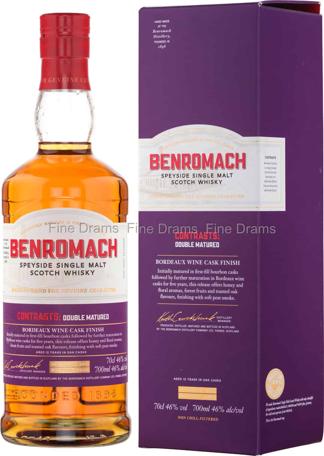 Benromach Contrasts Double Matured Bordeaux Wine Cask Finish 2011 Bottled 2013 70 cl 46