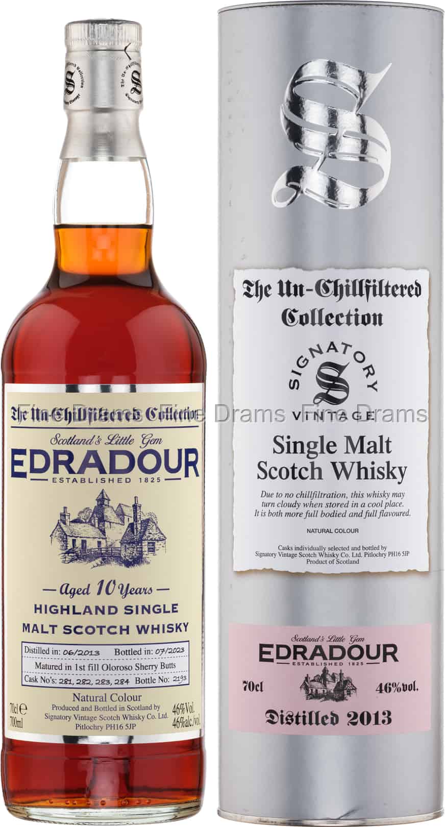 Edradour 10 Year Old 2013 Signatory UnChillfiltered 70 cl 46