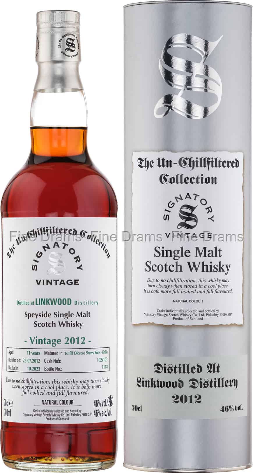 Linkwood 11 Year Old 2012 Cask 102 103 Signatory UnChillfiltered 70 cl 46