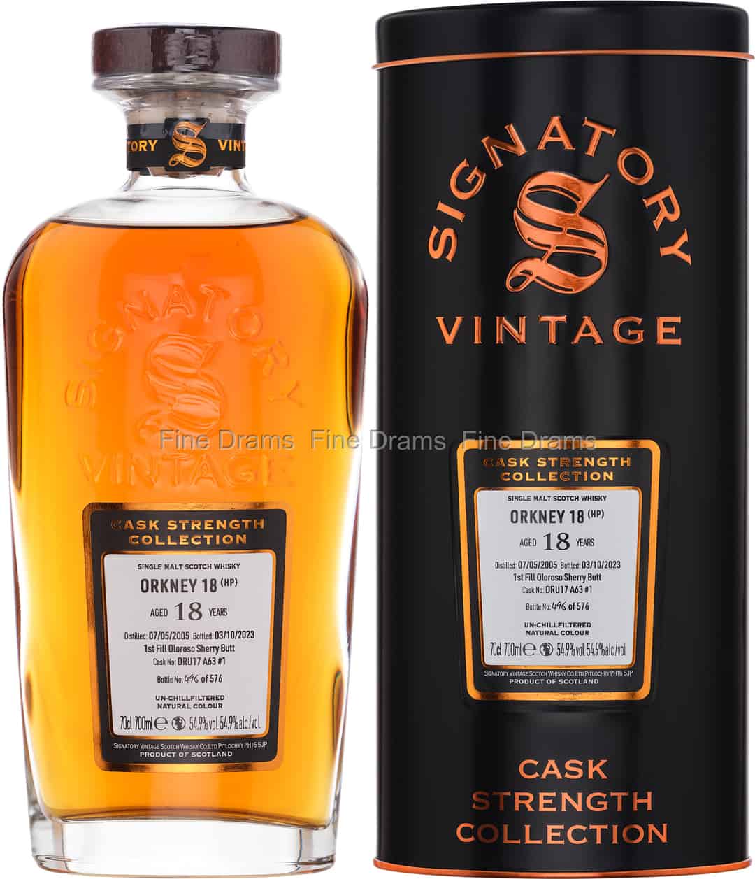 Orkney 18 Year Old 2005 Cask DRU17 A63 1 Signatory Cask Strength 70 cl 549